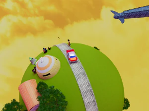 Kaito Planet and Snake Path 3D Model
