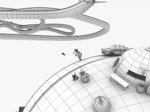 Kaito Planet and Snake Path 3D Model