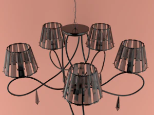 ceiling chandelier for living room 5 lamps 3D Model