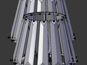 ceiling chandelier for living room 5 lamps Modello 3D