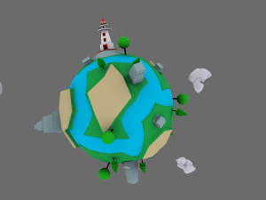 낮은 폴리 지구 3D 모델