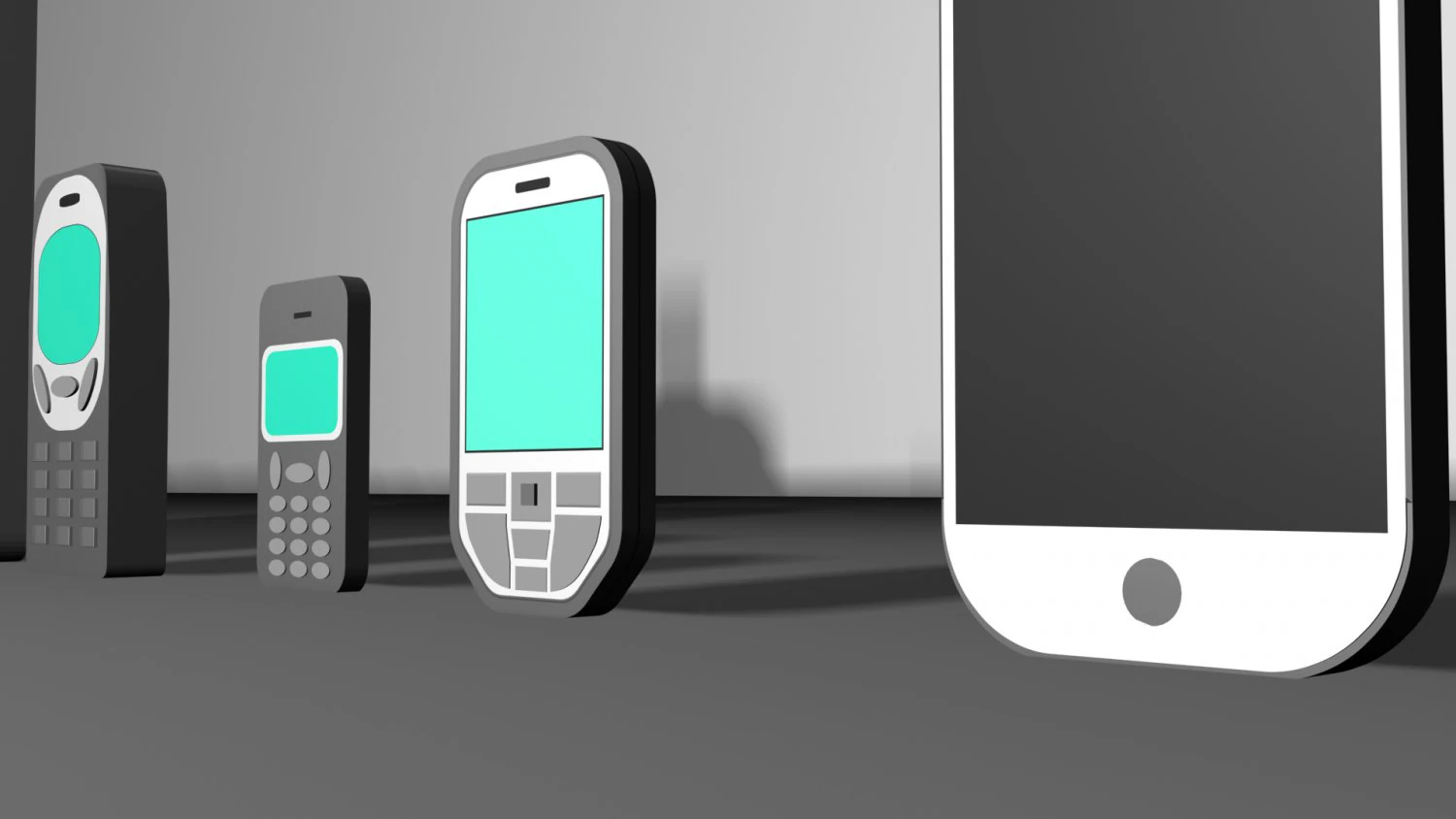 mobile phones evolution 3D Model .c4d .max .obj .3ds .fbx .stl .blend 