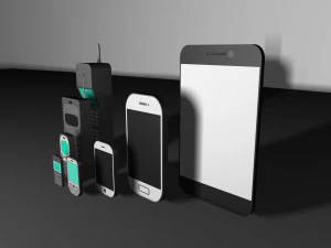 mobile phones evolution 3D Model