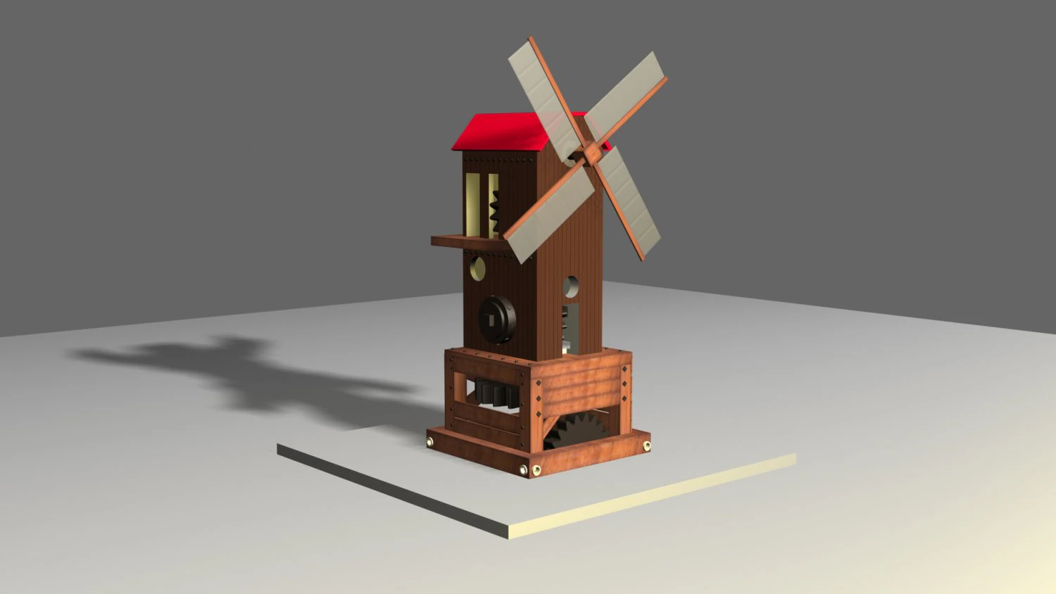 low poly windmill 3D Model .c4d .max .obj .3ds .fbx .stl .blend 