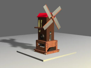 low poly windmill 3D Model