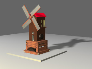 low poly windmill Model 3D
