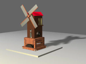 low poly windmill 3D Model