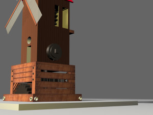 low poly windmill Model 3D