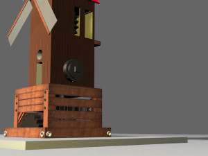 low poly windmill 3D Model