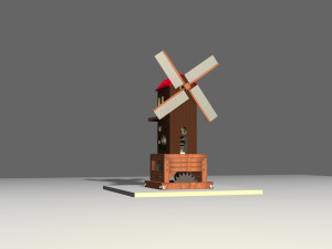 low poly windmill Model 3D