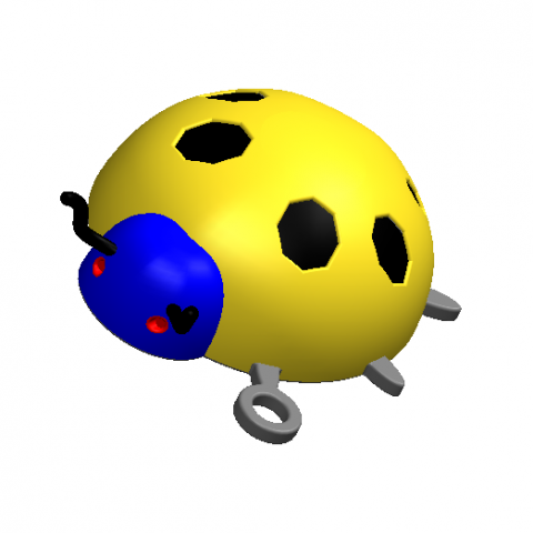 keychain lady bird 3D 프린트 모델 .c4d .max .obj .3ds .fbx .stl .blend 