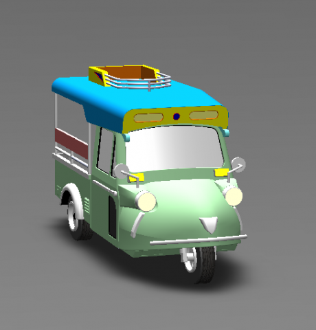 tuk tuk 3 wheel frog car 3D 打印模型 .c4d .max .obj .3ds .fbx .stl .blend