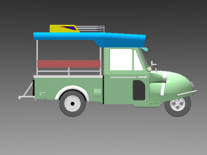 tuk tuk 3 wheel frog car 3D 打印模型