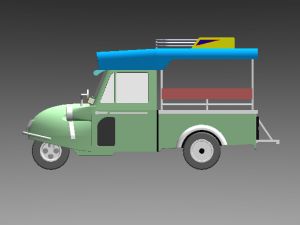 tuk tuk 3 wheel frog car 3D 打印模型