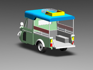 tuk tuk 3 wheel frog car 3D 打印模型