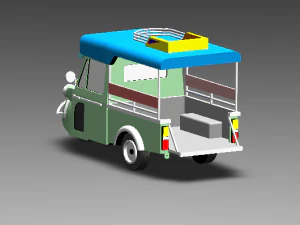 tuk tuk 3 wheel frog car 3D Print Model