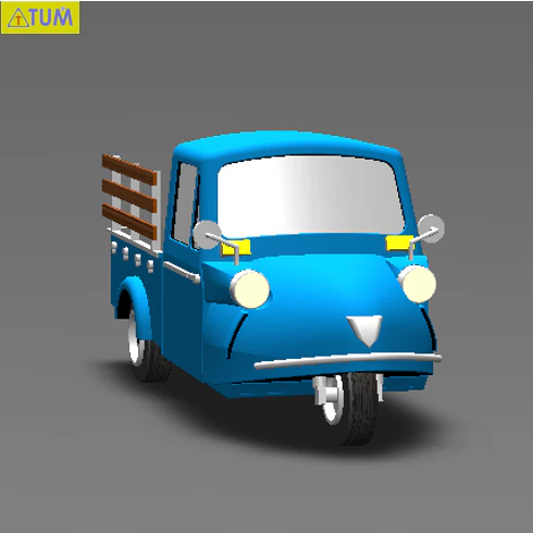 carro sapo de 3 rodas tuk tuk na fazenda Modelo de Impressão 3D .c4d .max .obj .3ds .fbx .stl .blend 