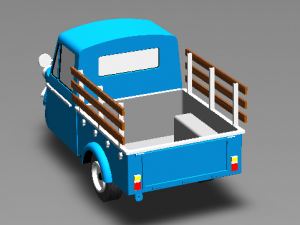tuk tuk 3 wheel frog car in farm Modèles 3D en vedette