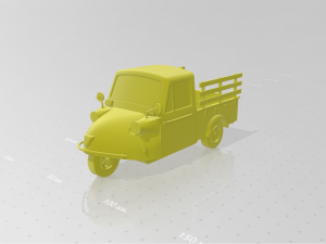 tuk tuk 3 wheel frog car in farm Modèles 3D en vedette