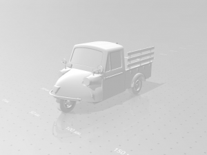 tuk tuk 3 wheel frog car in farm Modèles 3D en vedette