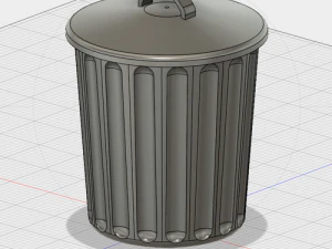 free desktop trash can with lid 3D Print Model