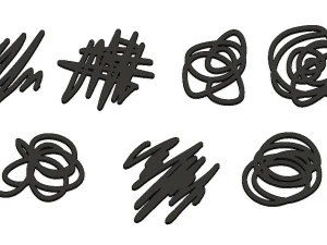 каботажне судно встановити геометричні фігури та каракулі 3D Принт Модель