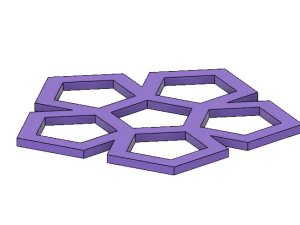coaster set geometric shapes and scribbles 3D Print Model