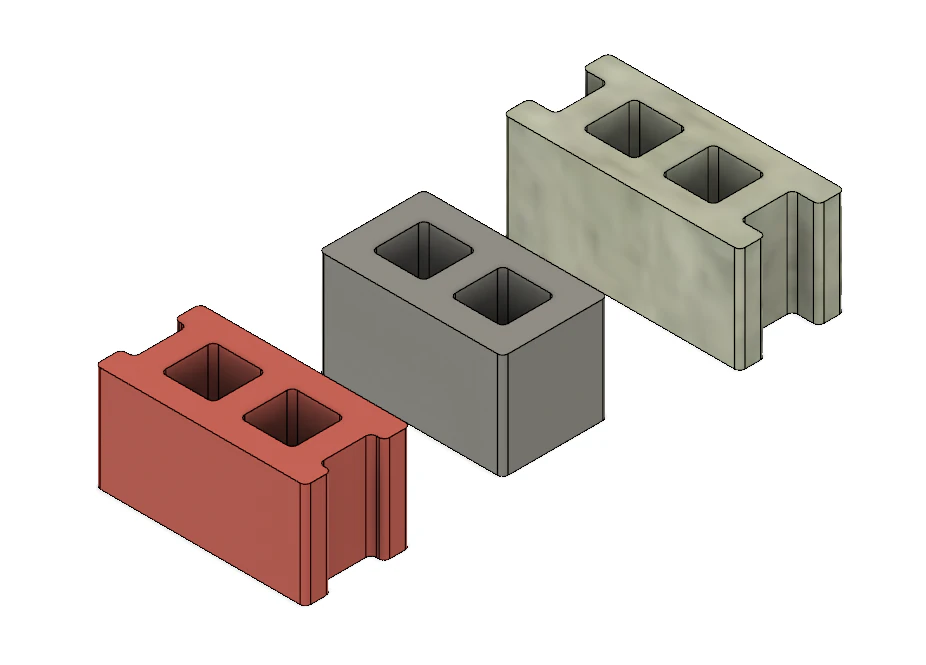 free mini cinder blocks 3D Print Model .c4d .max .obj .3ds .fbx .stl .blend