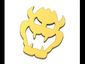 bowser emblem for wedding outfit with bonus keychain and coaster 3D 프린트 모델