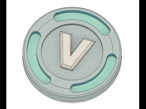 v-bucks coin model 3D Принт Модель