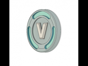 v-bucks coin model 3D Принт Модель