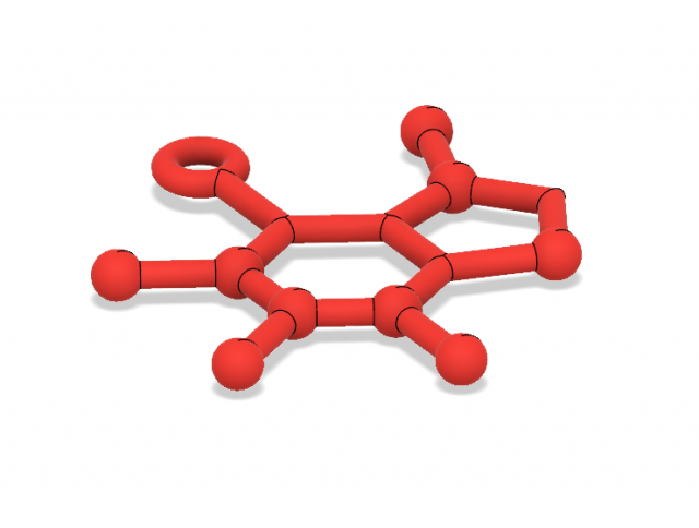 free caffeine molecule ornament 3Dプリントモデル .c4d .max .obj .3ds .fbx .stl .blend 