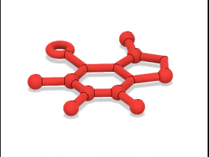 무료 카페인 분자 장식 3D 프린트 모델
