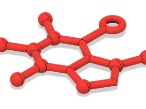 free caffeine molecule ornament 3D Print Model
