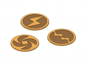 bombos ether and quake medallions and coasters lttp 3D 프린트 모델