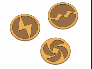 bombos ether and quake medallions and coasters lttp Model Cetak 3D