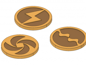 bombos ether and quake medallions and coasters lttp Model Cetak 3D