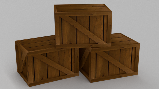 low-poly wooden box 3D Model .c4d .max .obj .3ds .fbx .stl .blend 