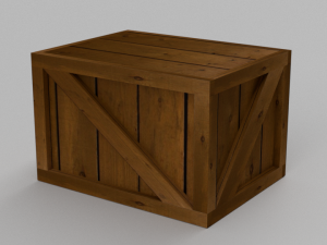low-poly wooden box 3D Model