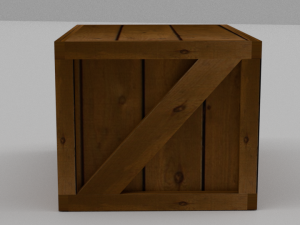 low-poly wooden box 3D Model
