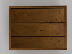 low-poly wooden box 3D Model
