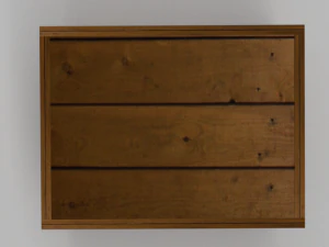 low-poly wooden box 3D Model