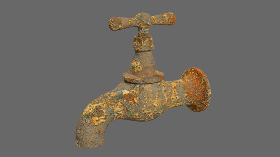 corroded tap 3D Model .c4d .max .obj .3ds .fbx .stl .blend