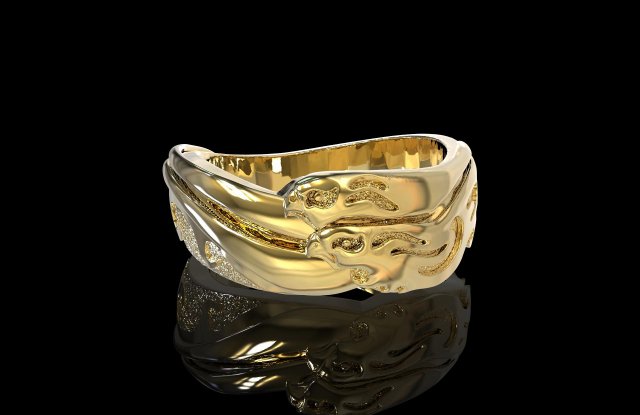 ring with eagles 3D 프린트 모델 .c4d .max .obj .3ds .fbx .stl .blend 