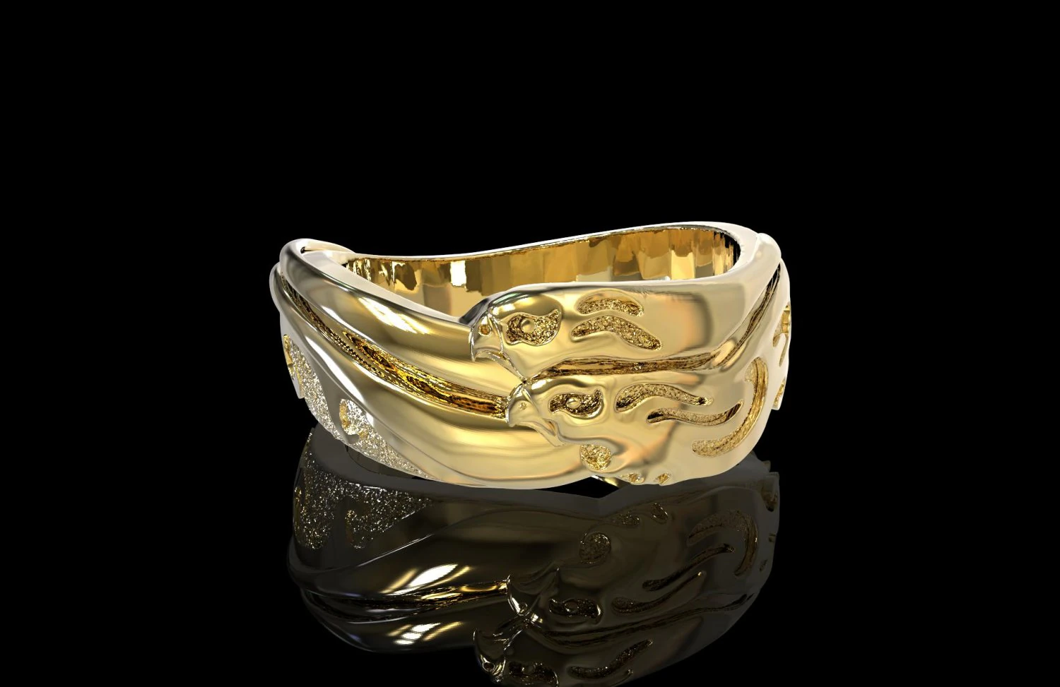 ring with eagles 3D Print Model .c4d .max .obj .3ds .fbx .stl .blend 
