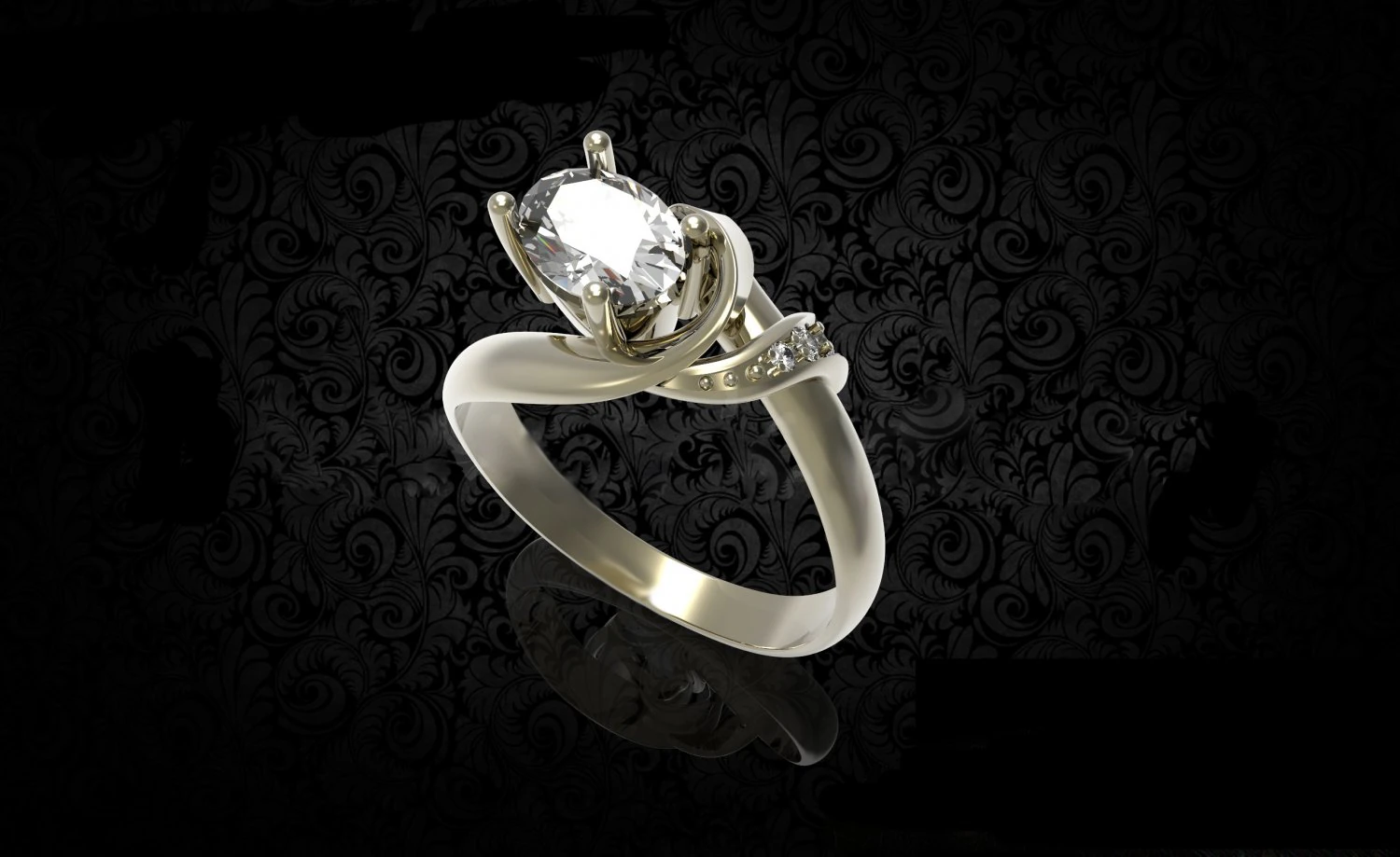 anel elegante com &aacute;gua marinha 17 Modelo de Impressão 3D .c4d .max .obj .3ds .fbx .stl .blend 