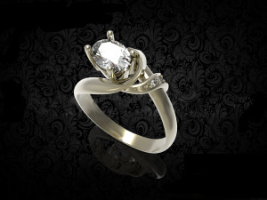 elegant ring with aquamarine 17 3D 프린트 모델
