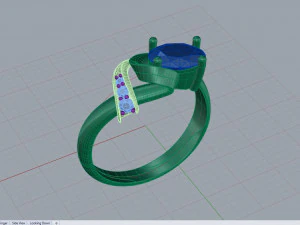 anel elegante com &aacute;gua marinha 17 Modelo de Impressão 3D