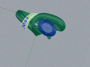 elegant ring with aquamarine 17 3D 打印模型