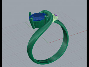 elegant ring with aquamarine 17 3D 打印模型